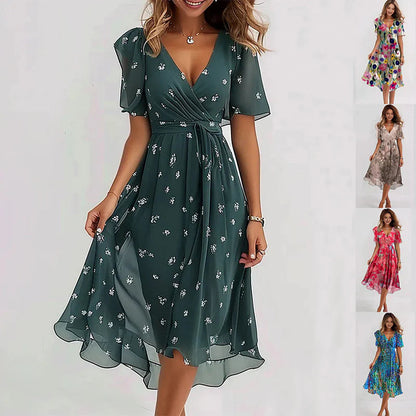 Isabella™ Elegant Short Sleeve Dress