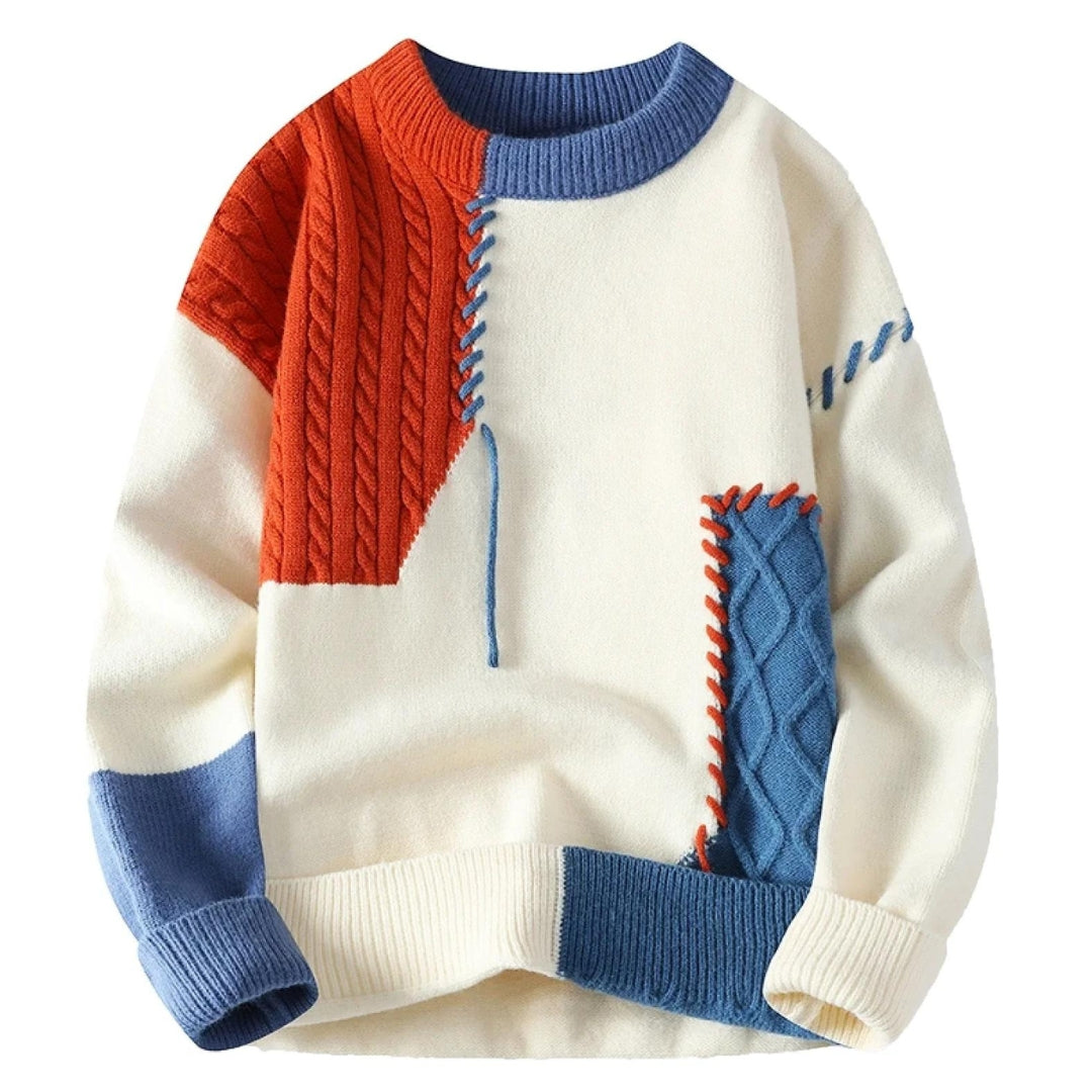 Crafted Warmth™ | Cozy Patchwork Sweater