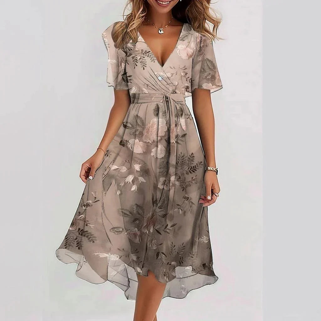 Isabella™ Elegant Short Sleeve Dress