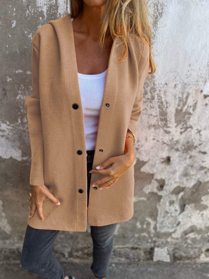 Elise™ | Single-breasted casual jacket with hood